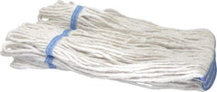 PRO-SOURCE - 1-1/4" White Head Band, X-Small Blended Fiber Loop End Mop Head - 4 Ply, Clamp Jaw Connection, Use for General Purpose - USA Tool & Supply