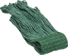 PRO-SOURCE - 5" Green Head Band, Medium Blended Fiber Loop End Mop Head - 4 Ply, Clamp Jaw Connection, Use for General Purpose - USA Tool & Supply