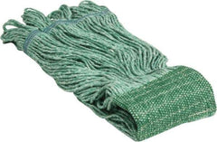 PRO-SOURCE - 5" Green Head Band, Large Blended Fiber Loop End Mop Head - 4 Ply, Side Loading Connection, Use for General Purpose - USA Tool & Supply