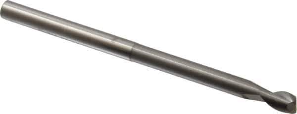 SGS - 1/4", 3/8" LOC, 1/4" Shank Diam, 4" OAL, 2 Flute, Solid Carbide Square End Mill - Single End, Uncoated, Spiral Flute, 35° Helix, Centercutting, Right Hand Cut, Right Hand Flute, Series 47E - USA Tool & Supply
