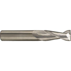 SGS - 14mm, 26mm LOC, 14mm Shank Diam, 83mm OAL, 2 Flute, Solid Carbide Square End Mill - Single End, Uncoated, Spiral Flute, 35° Helix, Centercutting, Right Hand Cut, Right Hand Flute, Series 47M - USA Tool & Supply