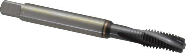 Guhring - 3/8-16 UNC 4 Flute 2BX Modified Bottoming Spiral Flute Tap - Powdered Metal, TiCN Finish, 100mm OAL, Right Hand Flute, Right Hand Thread, Series 2912 - USA Tool & Supply