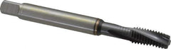 Guhring - 3/8-16 UNC 4 Flute 2BX Modified Bottoming Spiral Flute Tap - Powdered Metal, TiCN Finish, 100mm OAL, Right Hand Flute, Right Hand Thread, Series 2912 - USA Tool & Supply