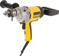 DeWALT - 1/2" Keyed Chuck, 550 RPM, Spade Handle Electric Drill - 9 Amps, 120 Volts, Reversible, Includes 2-Position Rear Spade Handle, 3-Position Side Handle, Chuck Key with Holder - USA Tool & Supply