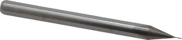 Kyocera - 0.015", 0.045" LOC, 1/8" Shank Diam, 1-1/2" OAL, 2 Flute, Solid Carbide Square End Mill - Single End, Uncoated, Spiral Flute, 30° Helix, Centercutting, Right Hand Cut, Right Hand Flute, Series 1610 - USA Tool & Supply