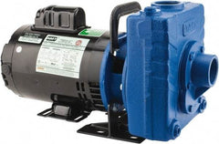 American Machine & Tool - 115/230 Volt, 1 Phase, 3/4 HP, Self Priming Centrifugal Pump - 1-1/2 Inch Inlet, 78 Head Pressure, Cast Iron Housing and Impeller - USA Tool & Supply