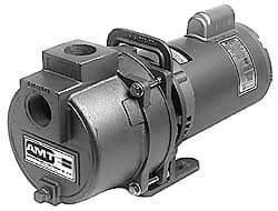 American Machine & Tool - 115/230 Volt, 1 Phase, 1 HP, High Pressure Self Priming Centrifugal Booster Pump - 1-1/2 Inch Inlet, 44 Head Pressure, Cast Iron Housing, Bronze Impeller, Buna N Seal - USA Tool & Supply