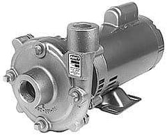 American Machine & Tool - 115/230 Volt, 1 Phase, 1/2 HP, Cast Iron Straight Pump - 1-1/4 Inch Inlet, 1 Inch Outlet, 86 Max Head psi, Bronze Impeller - USA Tool & Supply