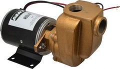 American Machine & Tool - 12 Volt, 1/8 hp, 3/4 Inlet, Bronze Utility Pump - 14 Max Head Pressure, 3/4 Inch Outlet - USA Tool & Supply