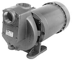 American Machine & Tool - 208-220/440 Volt, 3 Phase, 2 HP, Self Priming Pump - 1-1/2 Inch Inlet, 64 Head Pressure, Stainless Steel and Cast Iron Housing, Stainless Steel Impeller, PTFE Seal - USA Tool & Supply