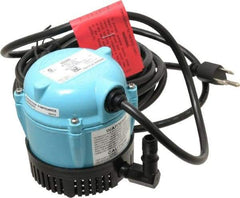 Little Giant Pumps - 1/200 HP, 3 psi, Aluminum Miniature Submersible Pump - 1/4 Inch Outlet, 18 Ft. Long Power Cord, 1.1 Amp - USA Tool & Supply