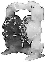 SandPIPER - 1/2" NPT, Nonmetallic, Air Operated Diaphragm Pump - Santoprene Diaphragm, Polypropylene Housing - USA Tool & Supply