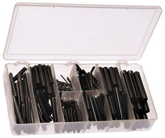 Precision Brand - 300 Piece, 1/16 to 3/8" Pin Diam, Spring Pin Assortment - 1/4 to 2-1/2" Long, Steel - USA Tool & Supply