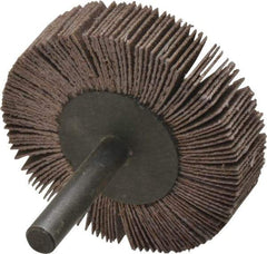 3M - 2" Diam x 1/2" Face Width, Very Fine Aluminum Oxide Coated Mounted Flap Wheel - 1/4" Shank Mount, 180 Grit, XE Weighted Cloth Backing, 20,000 Max RPM - USA Tool & Supply
