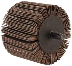 3M - 2" Diam x 1-1/2" Face Width, Very Fine Aluminum Oxide Coated Mounted Flap Wheel - 1/4-20 Threaded Mount, 180 Grit, XE Weighted Cloth Backing, 20,000 Max RPM - USA Tool & Supply