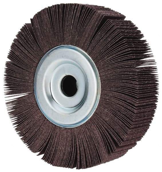 3M - 8" Diam, 80 Grit Aluminum Oxide Unmounted Flap Wheel - 1" Hole, 2" Wide, Coated, Medium Grade, 3900 Max RPM , XE Weighted, Cloth Backing - USA Tool & Supply