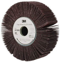 3M - 6" Diam, 60 Grit Ceramic Unmounted Flap Wheel - 1" Hole, 2" Wide, Density 5, Coated, Medium Grade, 1250 Max RPM , X Weighted, Cloth Backing - USA Tool & Supply