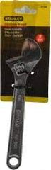 Stanley - 1" Jaw Capacity, 8" Standard Adjustable Wrench - Chrome Vanadium Steel, Chrome Finish, 8-1/8" OAL - USA Tool & Supply