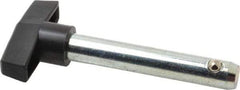 Value Collection - 1/2" Diam, 3" Usable Length, T Handle, Quick Release Pin - 3" OAL, Grade C1010/C1022 Steel, Zinc-Plated Finish - USA Tool & Supply