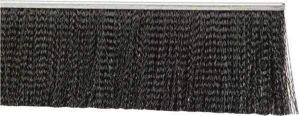 PRO-SOURCE - 1/2" Back Strip Brush Width, Metal Black Nylon Strip Brush - 4" Bristle Length, Nylon, 36" OAL - USA Tool & Supply
