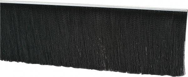 PRO-SOURCE - 1/2" Back Strip Brush Width, Metal Black Nylon Strip Brush - 6" Bristle Length, Nylon, 36" OAL - USA Tool & Supply