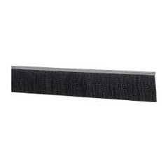 PRO-SOURCE - 5/16" Back Strip Brush Width, Metal Black Nylon Strip Brush - 3" Bristle Length, Nylon, 72" OAL - USA Tool & Supply