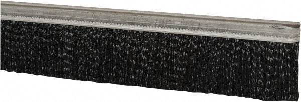 PRO-SOURCE - 1/2" Back Strip Brush Width, Metal Black Nylon Strip Brush - 2" Bristle Length, Nylon, 72" OAL - USA Tool & Supply