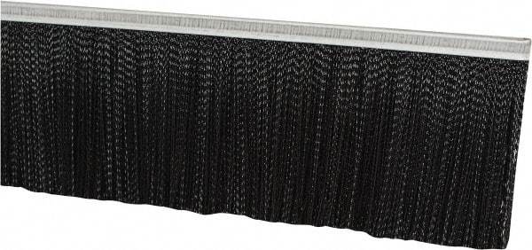 PRO-SOURCE - 1/2" Back Strip Brush Width, Metal Black Nylon Strip Brush - 5" Bristle Length, Nylon, 72" OAL - USA Tool & Supply