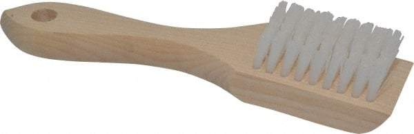 PRO-SOURCE - 5/8" Bristle Length, Synthetic Scouring Brush - 2-1/2" Long x 1-5/8" Wide Head, 6-3/4" OAL, White, Wood Block - USA Tool & Supply