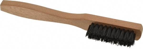 Made in USA - 7-1/2" OAL, Nylon Utility Brush - 9/16" Bristle Length, 1-1/2" Long x 1/2" Wide Head, Straight Hardwood Handle - USA Tool & Supply