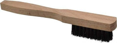 Made in USA - 7-1/2" OAL, Horsehair Utility Brush - 9/16" Bristle Length, 1-1/2" Long x 1/2" Wide Head, Straight Hardwood Handle - USA Tool & Supply