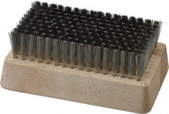 Made in USA - 3/4" Bristle Length, Stainless Steel Cleaning & Finishing Brush - 4-1/4" Long x 2-1/2" Wide Head, 4-1/4" OAL, Hardwood Block - USA Tool & Supply