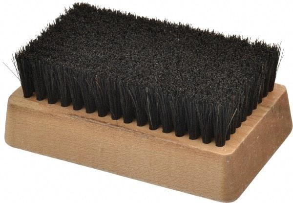 Made in USA - 3/4" Bristle Length, Horsehair Cleaning & Finishing Brush - 4-1/4" Long x 2-1/2" Wide Head, 4-1/4" OAL, Hardwood Block - USA Tool & Supply