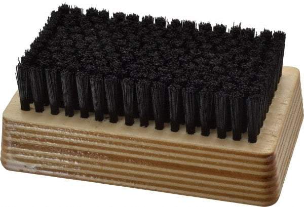 Made in USA - 3/4" Bristle Length, Synthetic Cleaning & Finishing Brush - 4-1/4" Long x 2-1/2" Wide Head, 4-1/4" OAL, Hardwood Block - USA Tool & Supply