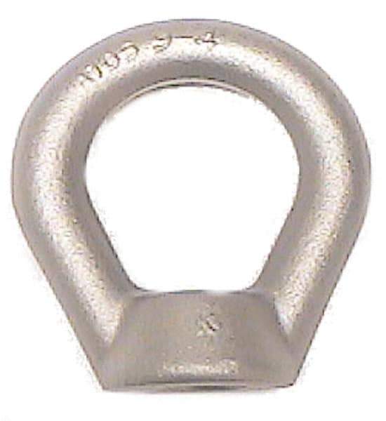 Made in USA - 35,600 Lb Capacity, 1-1/2-6 Thread, Carbon Steel Lifting Eye Nut - Grade C-1045, 6.63" Long x 6-5/8" High, 3-1/2" Inside & 5-1/4" Outside Eye Diam, 3-1/8" Bell/Base Width - USA Tool & Supply