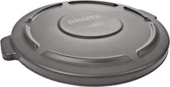 Rubbermaid - Round Lid for Use with 55 Gal Round Trash Cans - Gray, Polyethylene, For 2655 Brute Trash Cans - USA Tool & Supply