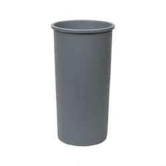 Rubbermaid - 22 Gal Gray Round Trash Can - Polyethylene, 30-1/8" High - USA Tool & Supply