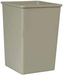 Rubbermaid - 35 Gal Gray Square Trash Can - Polyethylene, 27-5/8" High x 19-1/2" Long x 19-1/2" Wide - USA Tool & Supply