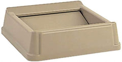 Rubbermaid - Square Lid for Use with 35 & 50 Gal Square Trash Cans - Beige, High-Impact Polystyrene, For Untouchable Trash Cans - USA Tool & Supply