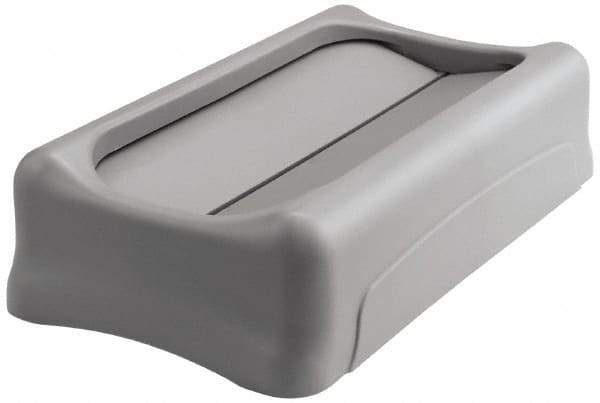 Rubbermaid - Rectangle Lid for Use with 23 Gal Rectangular Trash Cans - Gray, Plastic, For Slim Jim Trash Cans - USA Tool & Supply