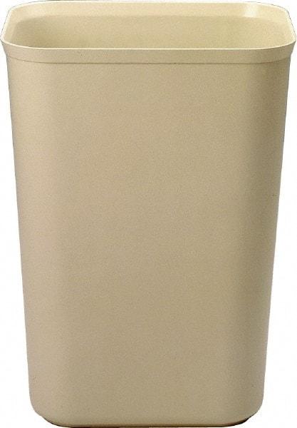 Rubbermaid - 40 Qt Beige Rectangle Trash Can - Fiberglass, 20" High x 15" Long x 11-1/4" Wide - USA Tool & Supply