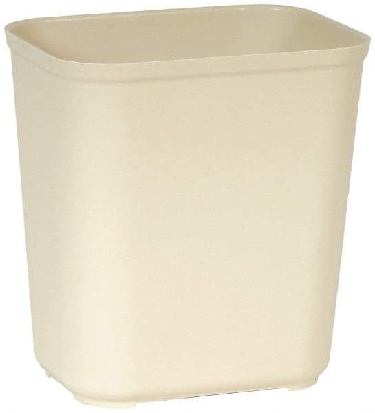 Rubbermaid - 28 Qt Beige Rectangle Trash Can - Fiberglass, 15-5/16" High x 14-1/2" Long x 10-1/2" Wide - USA Tool & Supply