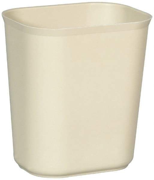 Rubbermaid - 14 Qt Beige Rectangle Trash Can - Fiberglass, 12-1/4" High x 11-1/8" Long x 8-1/4" Wide - USA Tool & Supply