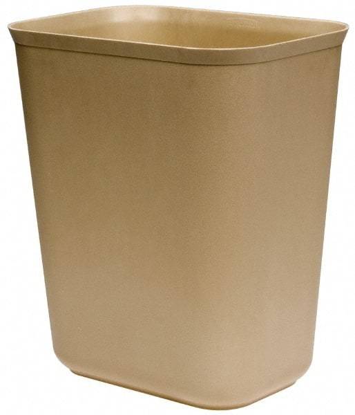 Rubbermaid - 7 Qt Beige Rectangle Trash Can - Fiberglass, 10-3/4" High x 6-3/8" Wide - USA Tool & Supply