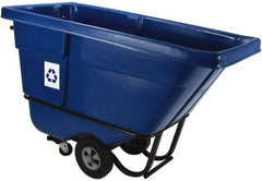 Rubbermaid - 1/2 Cu Yd Blue Rectangle Recycling Container - Polyethylene, 38-5/8" High x 60-1/2" Long x 28" Wide - USA Tool & Supply