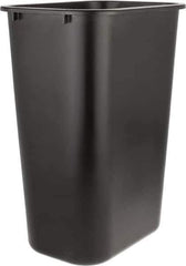 Rubbermaid - 41 Qt Black Rectangle Trash Can - Polyethylene, 19-7/8" High x 15-1/4" Long x 11" Wide - USA Tool & Supply