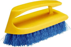 Rubbermaid - 1" Bristle Length, Synthetic Scrub Brush - 6" OAL, Easy Grip Handle, Blue, Plastic Block - USA Tool & Supply