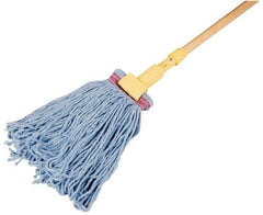 Rubbermaid - 5" Blue Head Band, Large Blended Fiber Loop End Mop Head - 4 Ply, Clamp Jaw Connection, Use for General Purpose - USA Tool & Supply