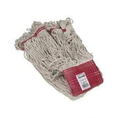 Rubbermaid - 5" Red Head Band, Large Blended Fiber Loop End Mop Head - 4 Ply, Clamp Jaw Connection, Use for General Purpose - USA Tool & Supply