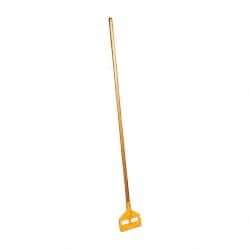 Rubbermaid - 60" Hardwood Quick Connect Mop Handle - 1 to 1-1/4" Wet Mop Head Band, Plastic Connector, Use with Wet Mops - USA Tool & Supply